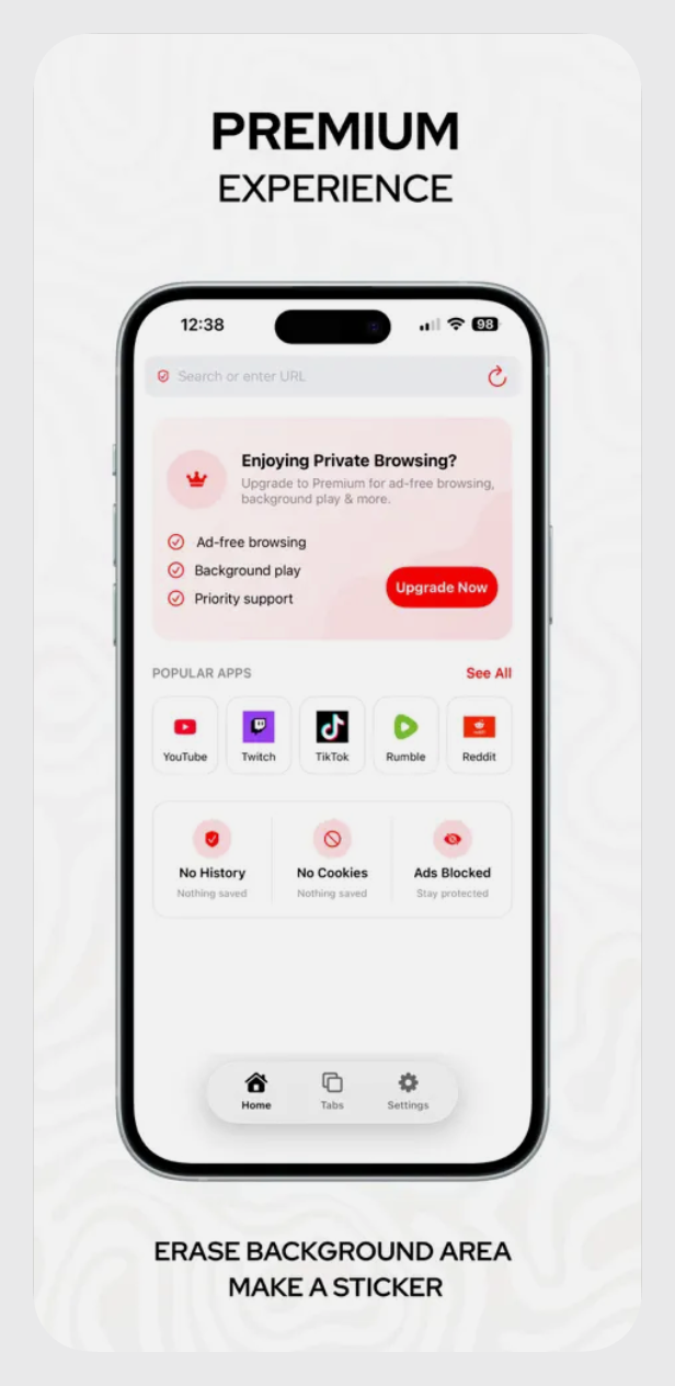 Premium Experience - Ad-free browsing, background play & more