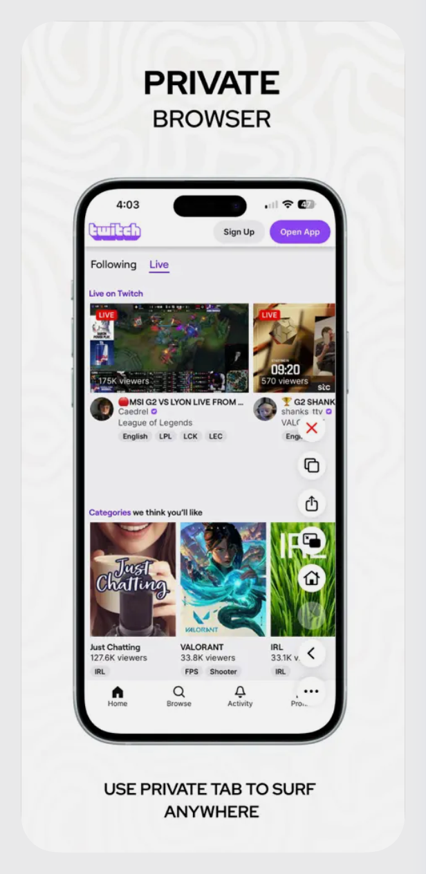 Private Browser - Use private tab to surf anywhere